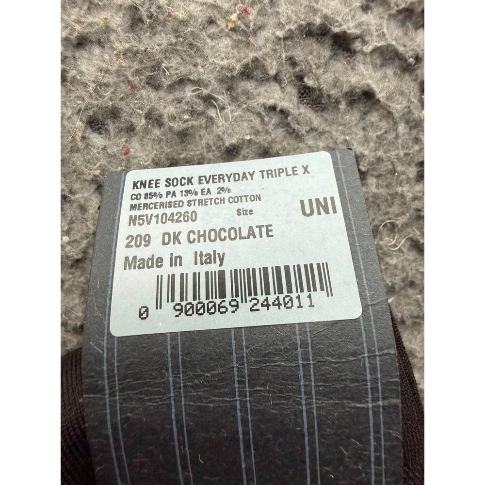 NWT Ermenegildo Zegna Everyday Triple X Knee Sock Dark Chocolate One Size Unisex